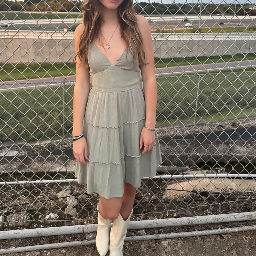 Hollister Light Green Mini Dress